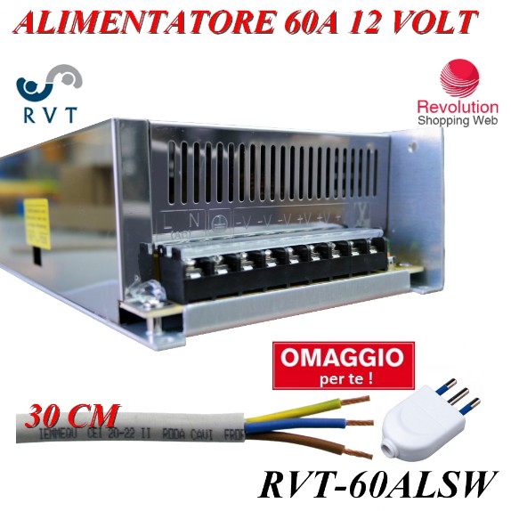 ALIMENTATORE STABILIZZATO SWITCHING 12V 10A 12 VOLT IMPIANTI TELECAMERE -  LED 