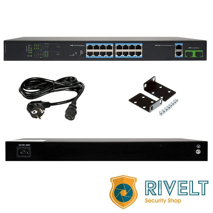 Switch poe per rack 20 ingressi 16 ingressi poe + 4