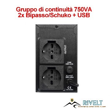 Ups Vultech 750va - 400 W Ups Vultech Vista retro con 2 Bipasso/Schuko